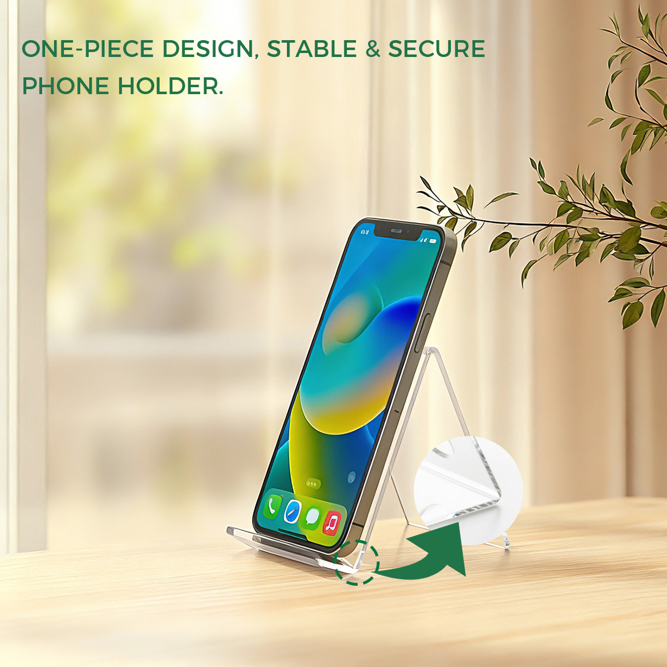 Clear Acrylic Triangular Phone Stand