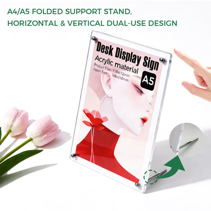 Clear Acrylic A4/A5 Magnetic Kickstand Tent