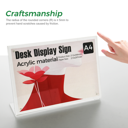 Clear Acrylic A4 Folded Magnetic Table Tent