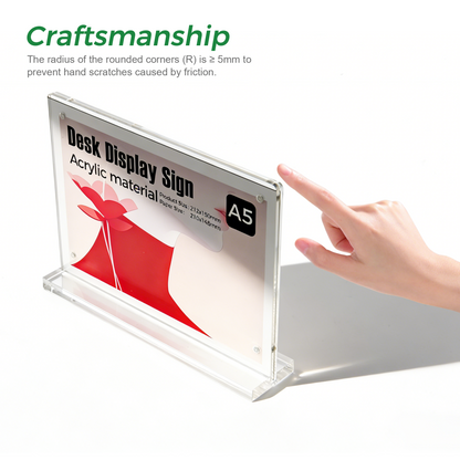 Clear Acrylic A5  Magnetic Table Tent