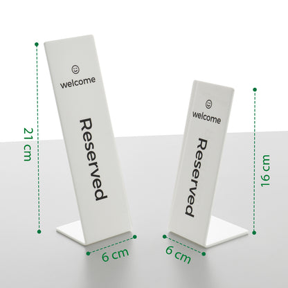Clear Acrylic Silk-Screened Table Tent - Reserved