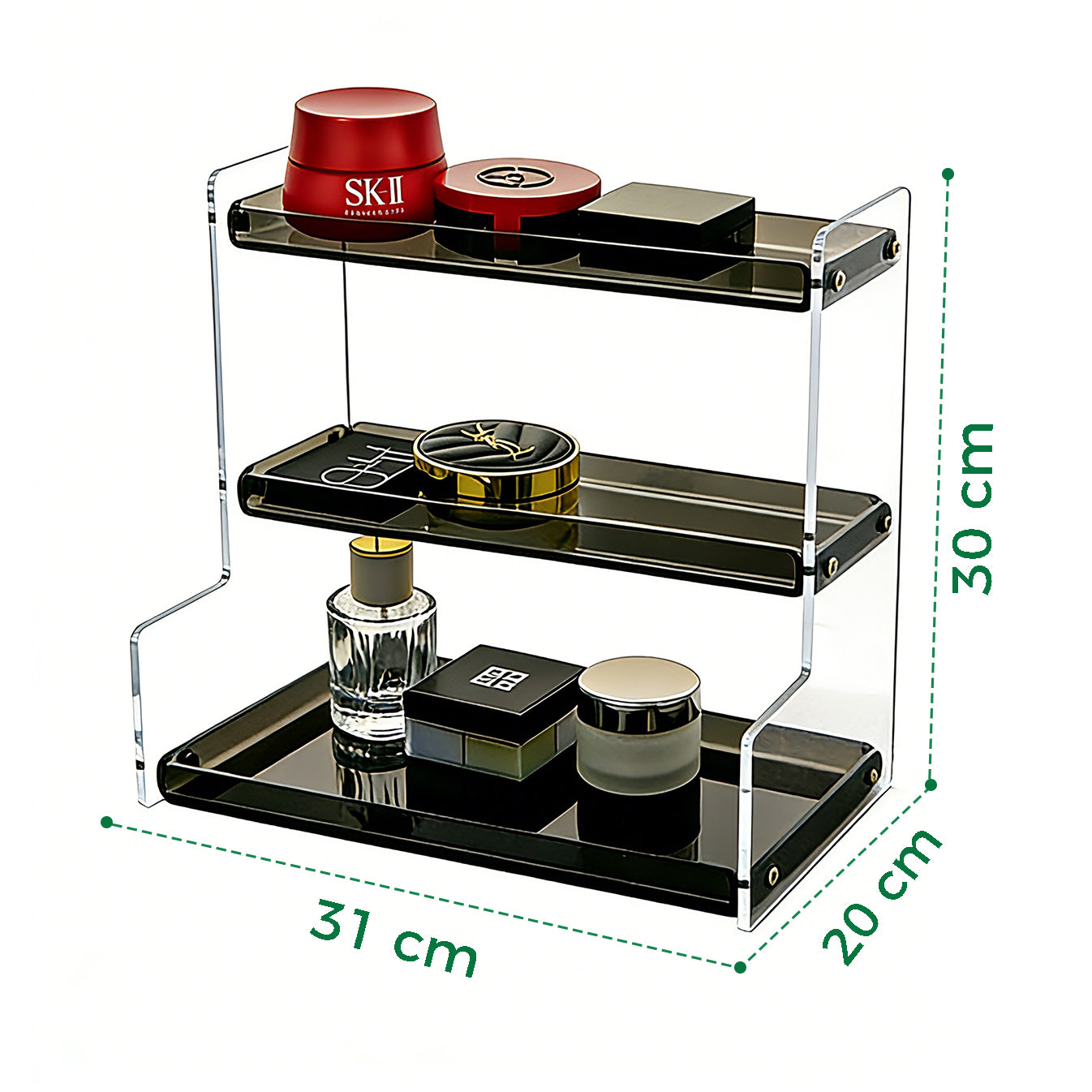 Clear Acrylic  Pink Makeup & Perfume Organizer