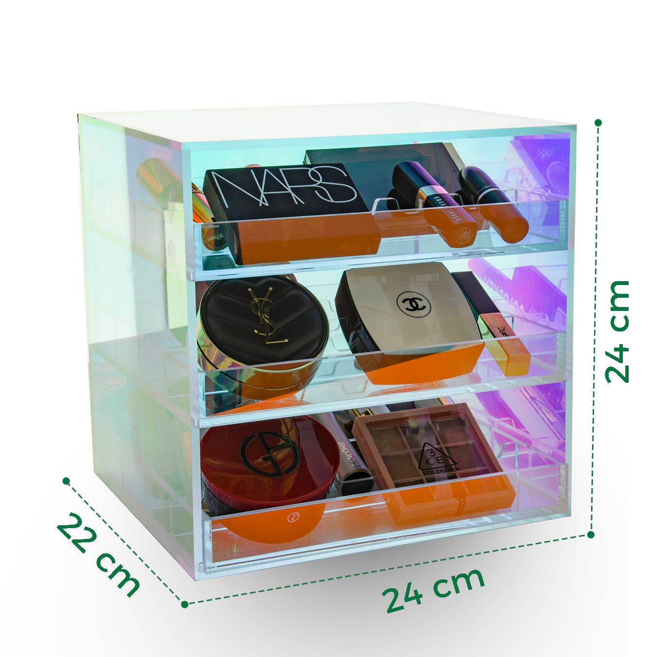 Clear Acrylic Makeup Organizer Set