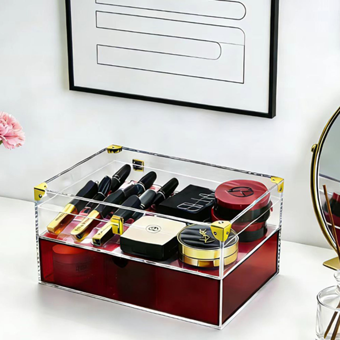 Clear Acrylic Corner Storage Box