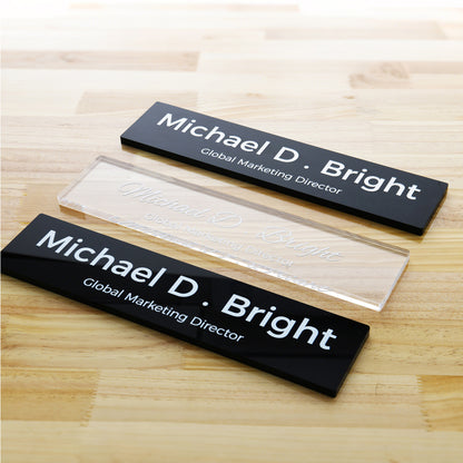 Clear Acrylic Name Plate Sign Holder for Office Door or Desk