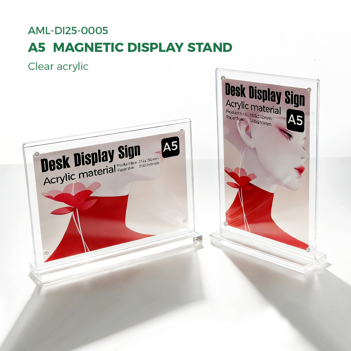Clear Acrylic A5  Magnetic Table Tent