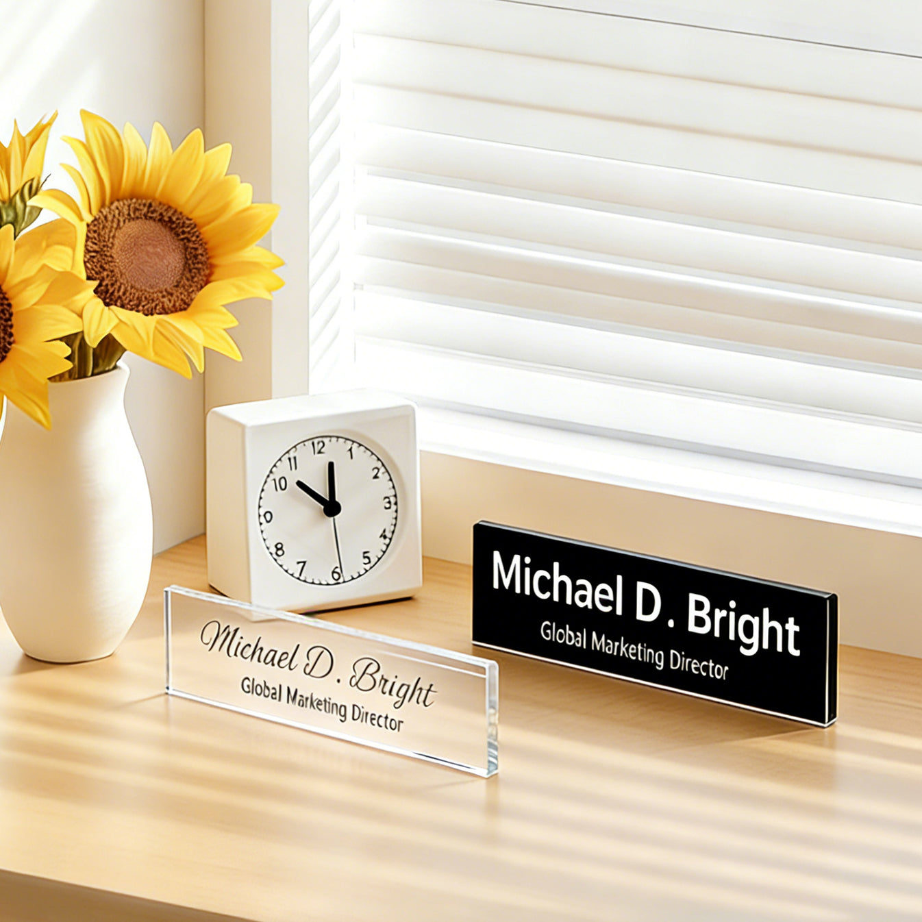 Clear Acrylic Name Plate Sign Holder for Office Door or Desk