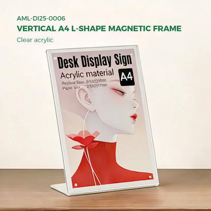 Clear Acrylic A4 Folded Magnetic Table Tent