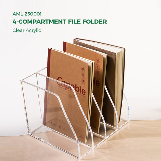 AIMOLLY classified file rack - 4 grid/6 grid vertical compartment desktop organizer, suitable for office and home, office desk, desk file storage rack ((Model AML-001/002)