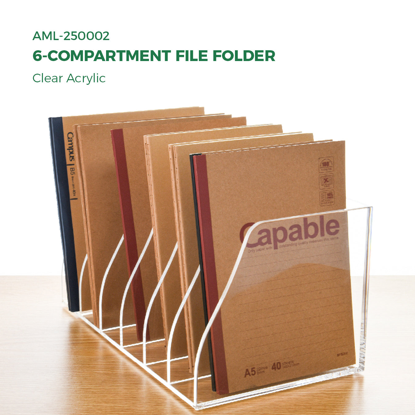 AIMOLLY classified file rack - 4 grid/6 grid vertical compartment desktop organizer, suitable for office and home, office desk, desk file storage rack ((Model AML-001/002)