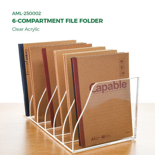 AIMOLLY classified file rack - 4 grid/6 grid vertical compartment desktop organizer, suitable for office and home, office desk, desk file storage rack ((Model AML-001/002)