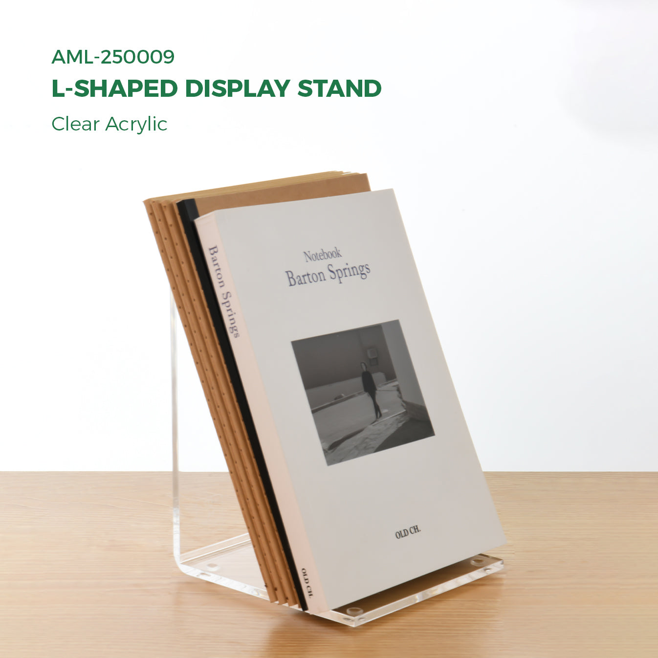 AIMOLLY transparent acrylic book display rack, book organizing rack, u
