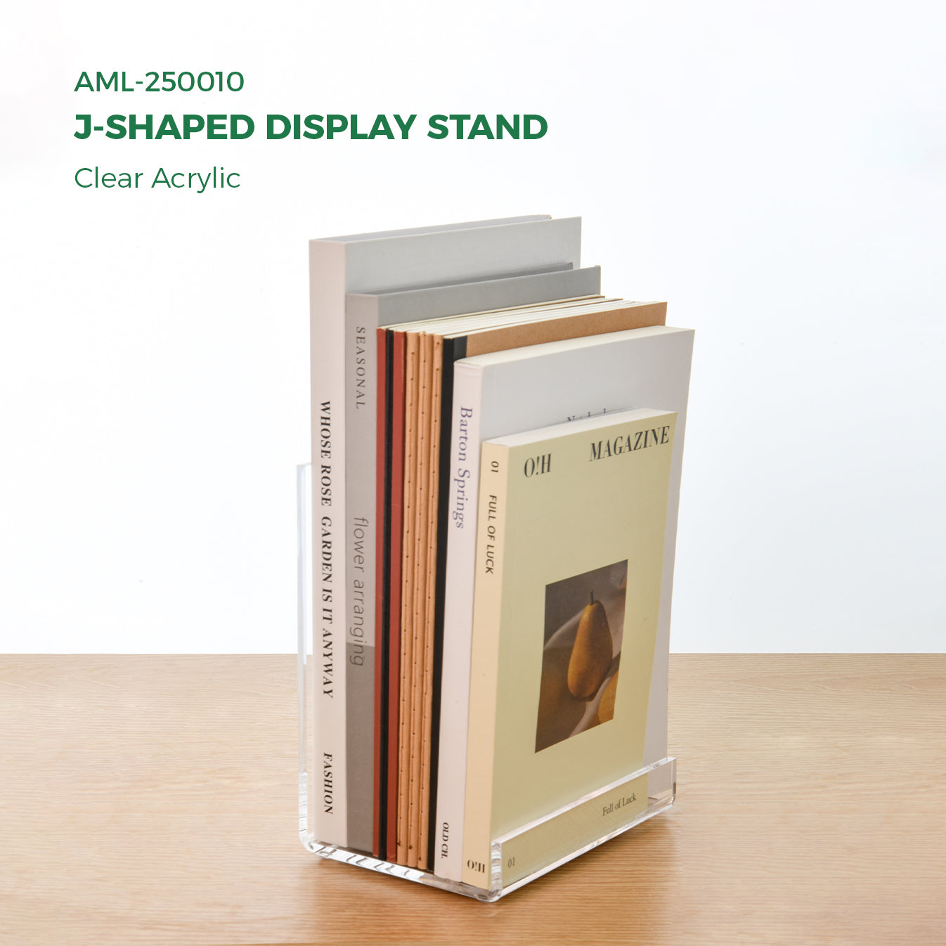 AIMOLLY transparent acrylic book display rack, book organizing rack, used for new book release, display of magazines, books,CDs, etc.(Model AML-009/010)