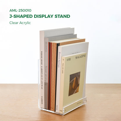 AIMOLLY transparent acrylic book display rack, book organizing rack, used for new book release, display of magazines, books,CDs, etc.(Model AML-009/010)