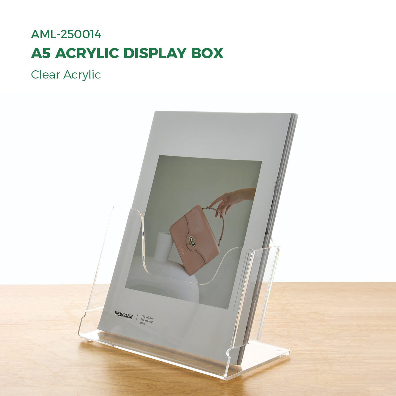 AIMOLLY information display rack A4 magazine rack transparent acrylic thickened shelf table reading folding rack office newspaper rack .(Model AML-013/014/015)