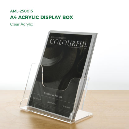 AIMOLLY information display rack A4 magazine rack transparent acrylic thickened shelf table reading folding rack office newspaper rack .(Model AML-013/014/015)