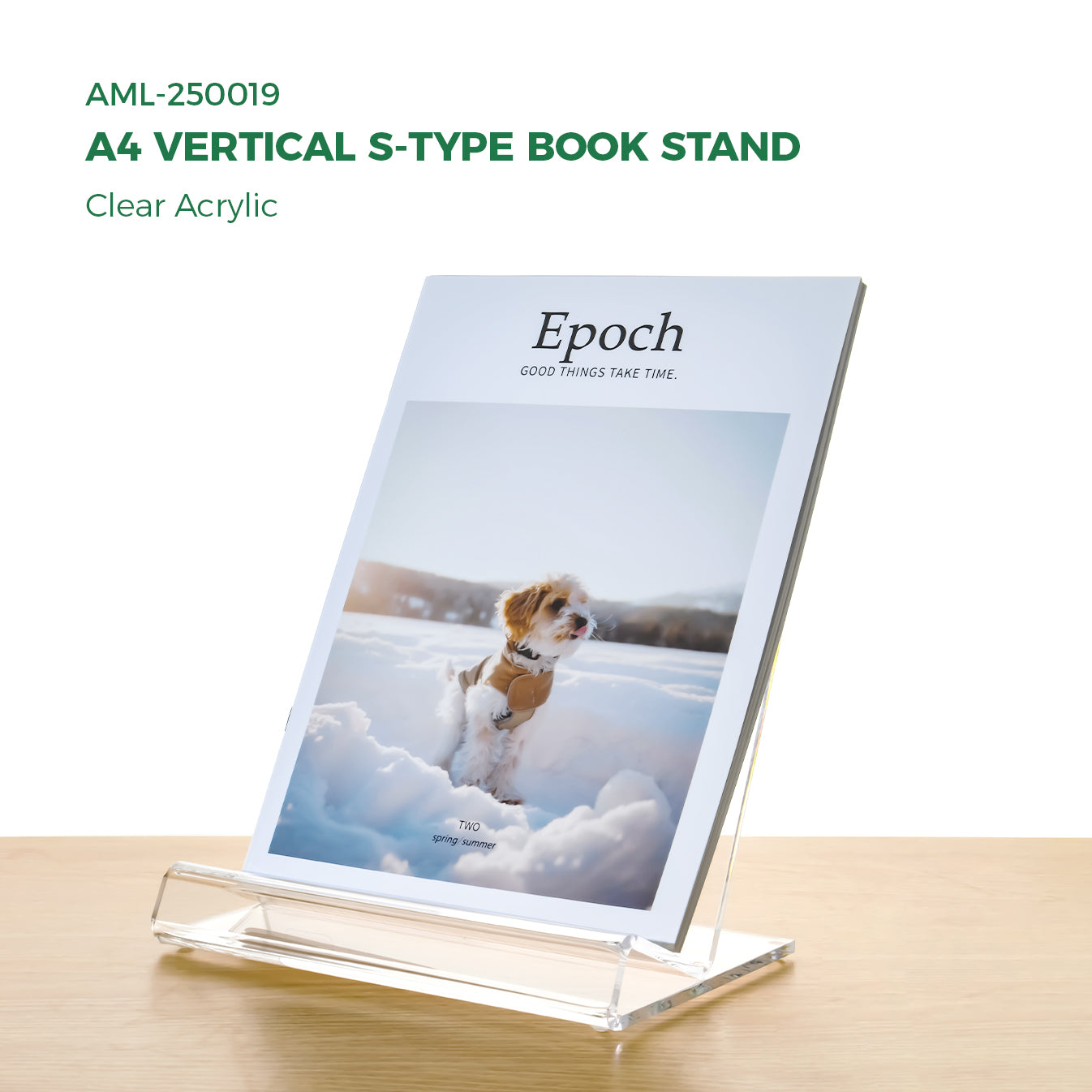 AIMOLLY bookstore bookshelf transparent book stand A4 book reading rack exhibition hall magazine reading rack books and periodical storage rack desktop file office display rack acrylic.(Model AML-018/019/020)