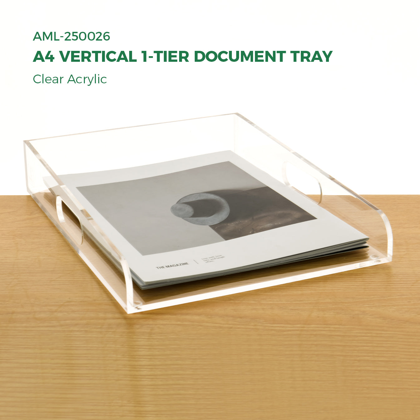 AIMOLLY acrylic file rack small bookshelf desktop transparent A4 file folder information rack storage receipt rack express single rack storage test paper sorting rack file box multi-layer.(Model AML-026/027)