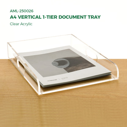 AIMOLLY acrylic file rack small bookshelf desktop transparent A4 file folder information rack storage receipt rack express single rack storage test paper sorting rack file box multi-layer.(Model AML-026/027)