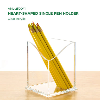 AIMOLLY Transparent Pen Holder Storage Box Desktop Student Stationery Box Acrylic Large Capacity Pen Bucket Office Stationery Storage Writing Tools Simple Thickening.(Model AML-041/042/043)