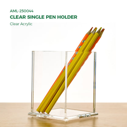 AIMOLLY Transparent Pen Holder Storage Box Desktop Student Stationery Box Acrylic Large Capacity Pen Bucket Office Stationery Storage Writing Tools Simple Thickening.(Model AML-044/045)