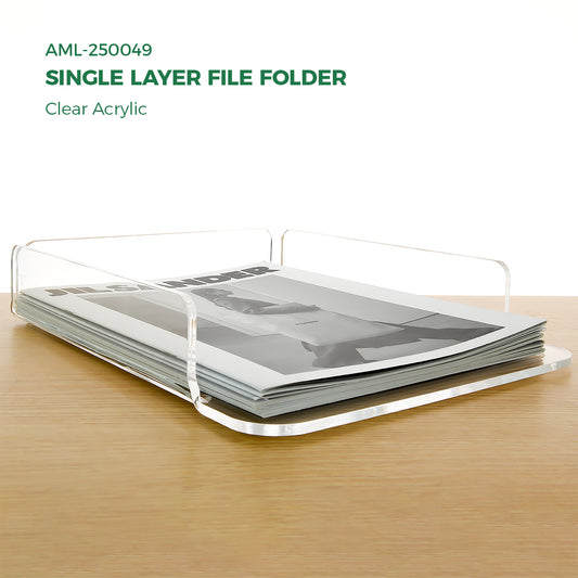 AIMOLLY Acrylic File Rack Small Bookshelf Desktop Transparent A4 Folder Information Rack Storage Document Rack Express Single Rack Storage Test Paper Sorting Rack File Box.(Model AML-049)