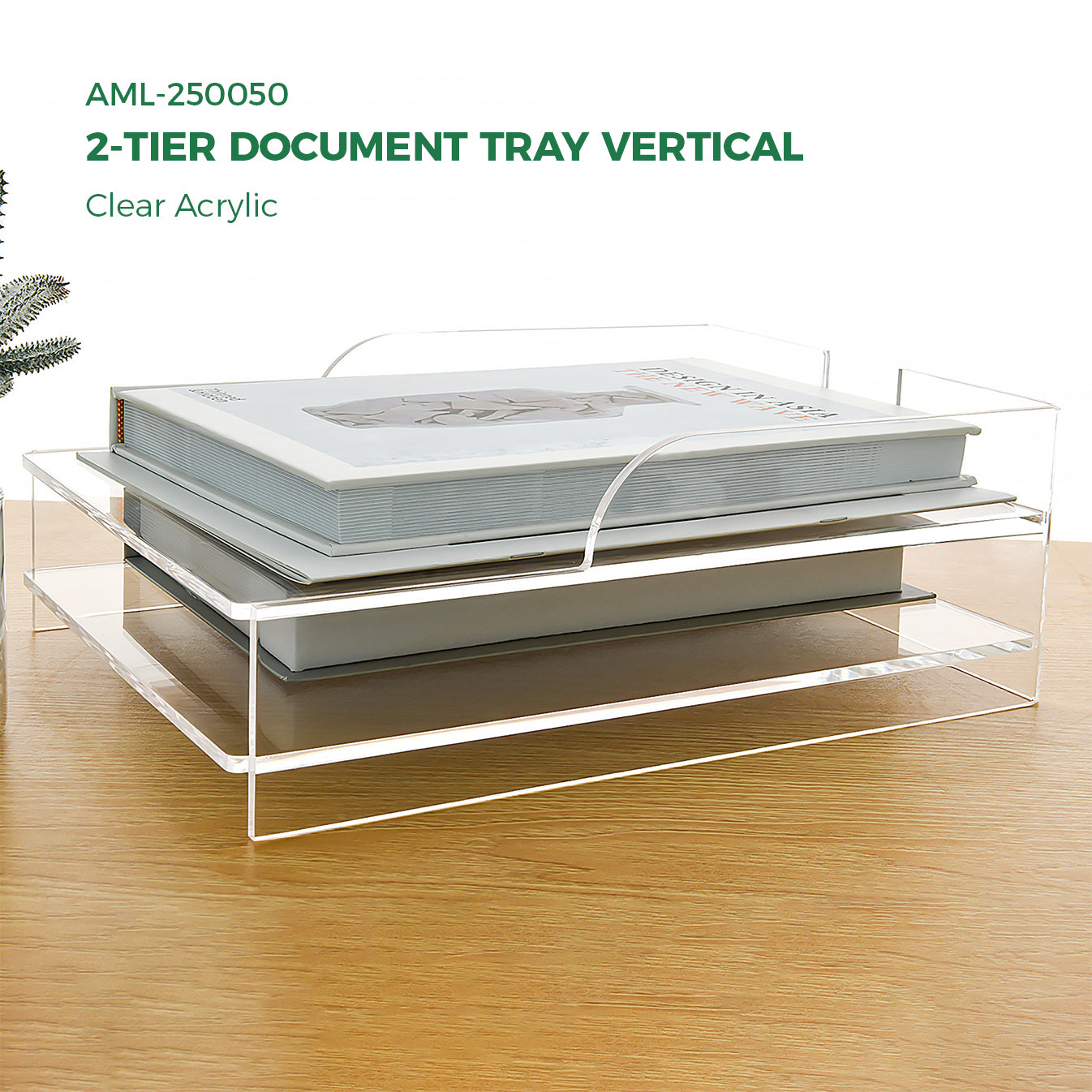 AIMOLLY acrylic file rack small bookshelf desktop transparent A4 file folder information rack storage receipt rack express single rack storage test paper sorting rack file box multi-layer.(Model AML-050/051)