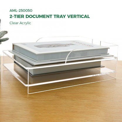 AIMOLLY acrylic file rack small bookshelf desktop transparent A4 file folder information rack storage receipt rack express single rack storage test paper sorting rack file box multi-layer.(Model AML-050/051)