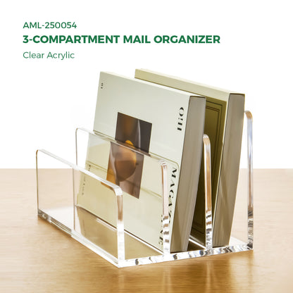 AIMOLLY Acrylic divider rack desktop storage box mail letter greeting card storage rack file CD storage transparent storage rack storage rack shadow disk rack.(Model AML-054/055)