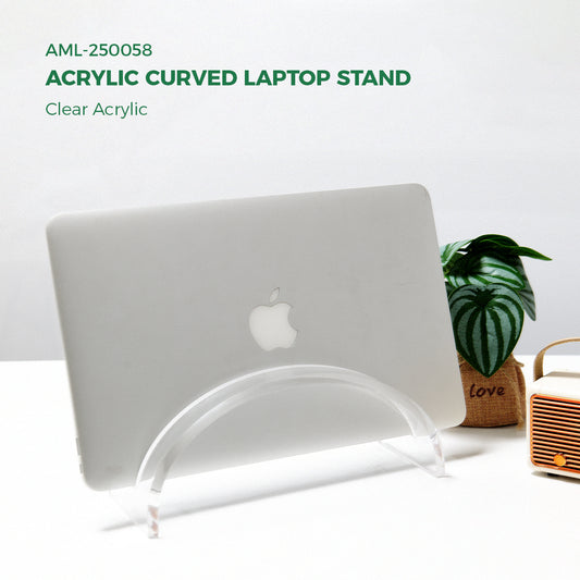 AIMOLLY Laptop Stand, Acrylic Vertical Laptop Acrylic Invisible Desk Laptop Dock Vertical Laptop Computer Rack Space-Saving Storage Device (Model AML-058)
