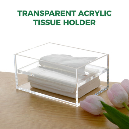 AIMOLLY Clear Acrylic Tissue Box for Office & Home Desktop Storage（AMO-HO25-0001）