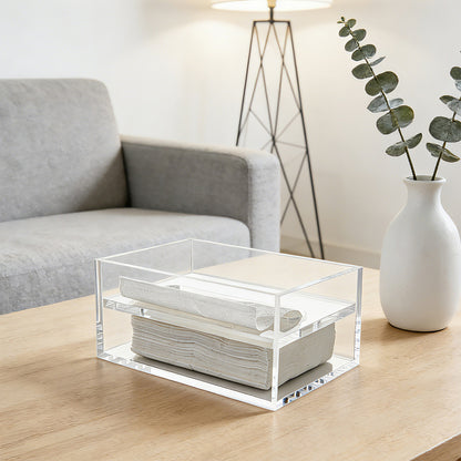 AIMOLLY Clear Acrylic Tissue Box for Office & Home Desktop Storage（AMO-HO25-0001）
