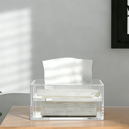 AIMOLLY Clear Acrylic Tissue Box for Office & Home Desktop Storage（AMO-HO25-0001）