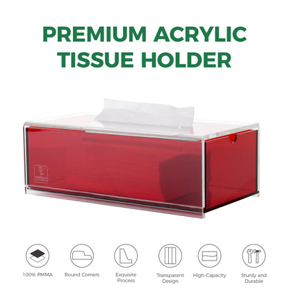 AIMOLLY frosted acrylic semi-permeable tissue box tissue box facial tissue multifunctional facial tissue storage box.(Model AML-HO25-0003-0004)