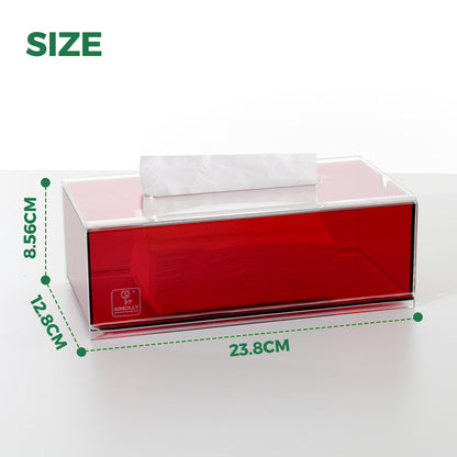 AIMOLLY frosted acrylic semi-permeable tissue box tissue box facial tissue multifunctional facial tissue storage box.(Model AML-HO25-0003-0004)