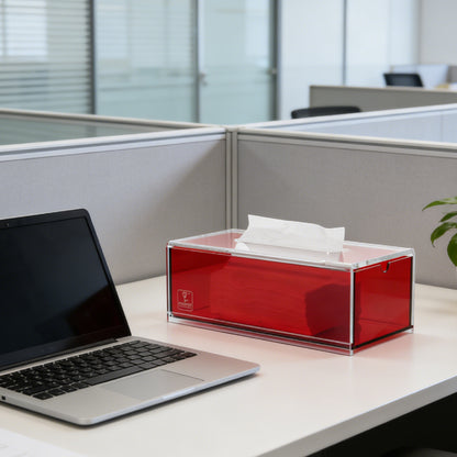 AIMOLLY frosted acrylic semi-permeable tissue box tissue box facial tissue multifunctional facial tissue storage box.(Model AML-HO25-0003-0004)