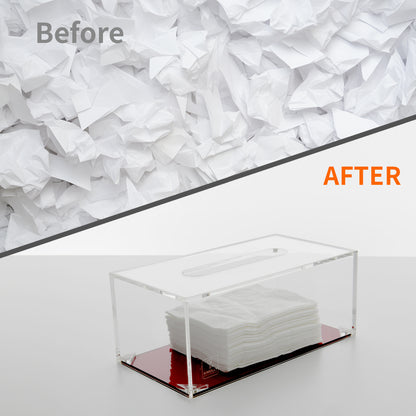 AIMOLLY Clear Acrylic Tissue Box for Office & Home Desktop Storage（AML-HO25-0005）