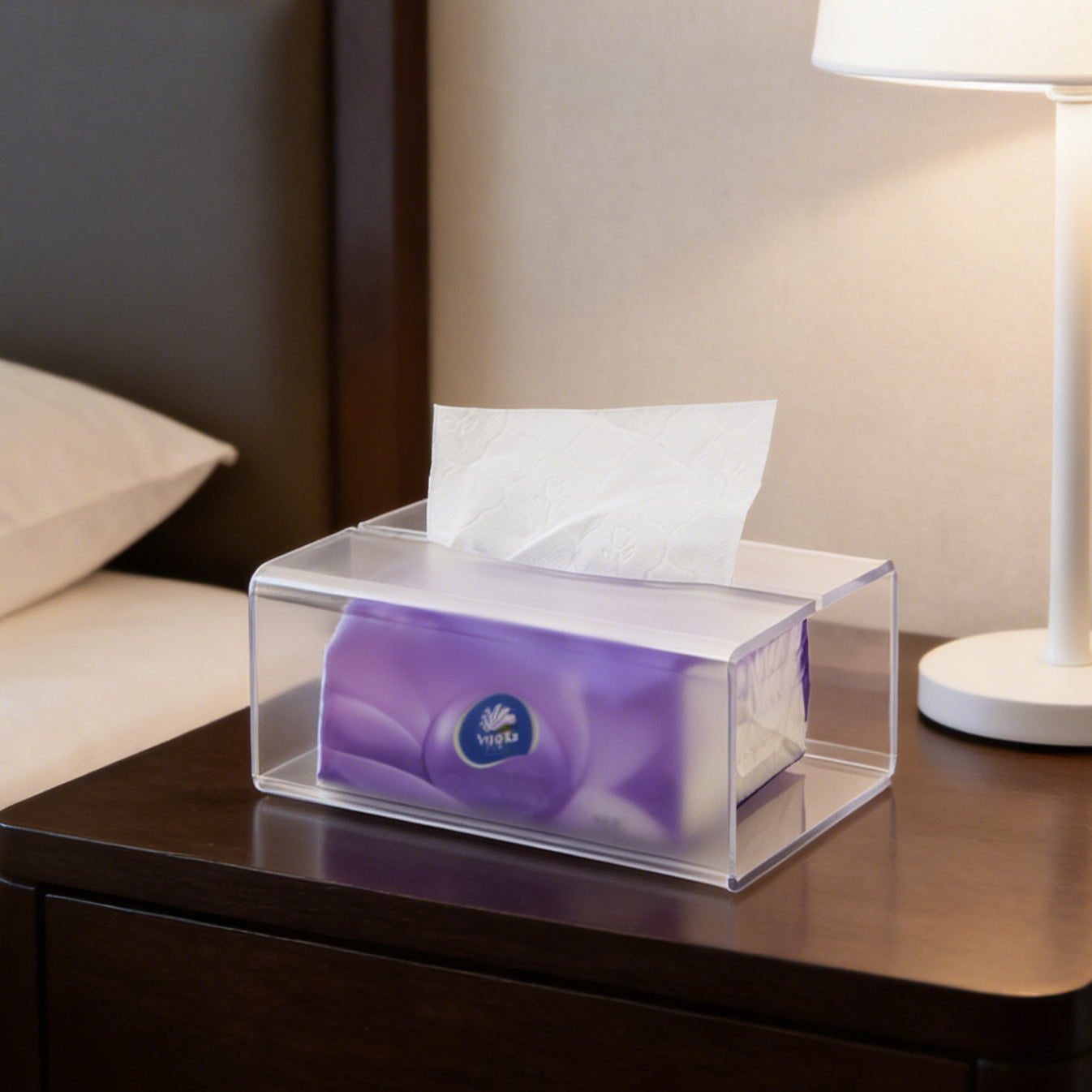 AIMOLLY Clear Acrylic Tissue Box for Office & Home Desktop Storage（AML-HO25-0006）
