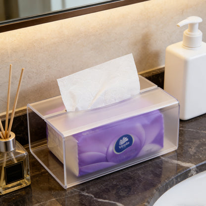 AIMOLLY Clear Acrylic Tissue Box for Office & Home Desktop Storage（AML-HO25-0006）