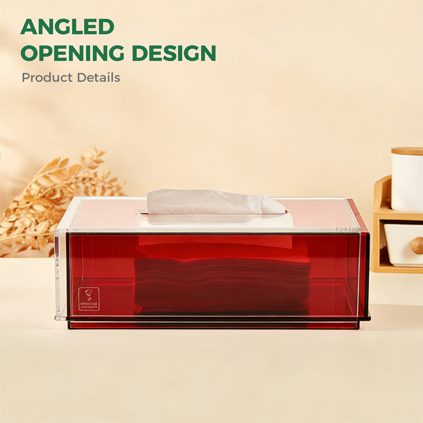 AIMOLLY Clear Acrylic Premium Acrylic Tissue Holder Tissue Box for Office & Home Desktop Storage（AML-HO25-0007/0008）