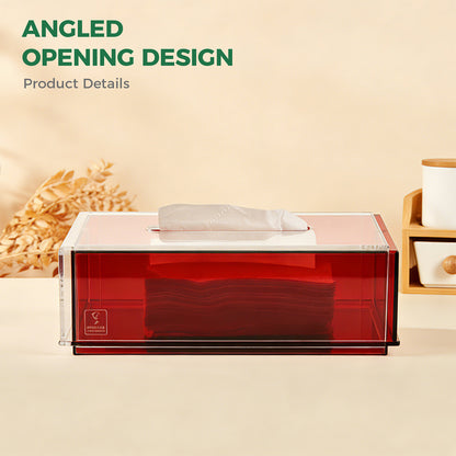 AIMOLLY Clear Acrylic Premium Acrylic Tissue Holder Tissue Box for Office & Home Desktop Storage（AML-HO25-0007/0008）