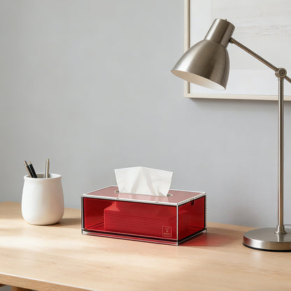 AIMOLLY Clear Acrylic Premium Acrylic Tissue Holder Tissue Box for Office & Home Desktop Storage（AML-HO25-0007/0008）