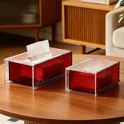 AIMOLLY Clear Acrylic Premium Acrylic Tissue Holder Tissue Box for Office & Home Desktop Storage（AML-HO25-0007/0008）