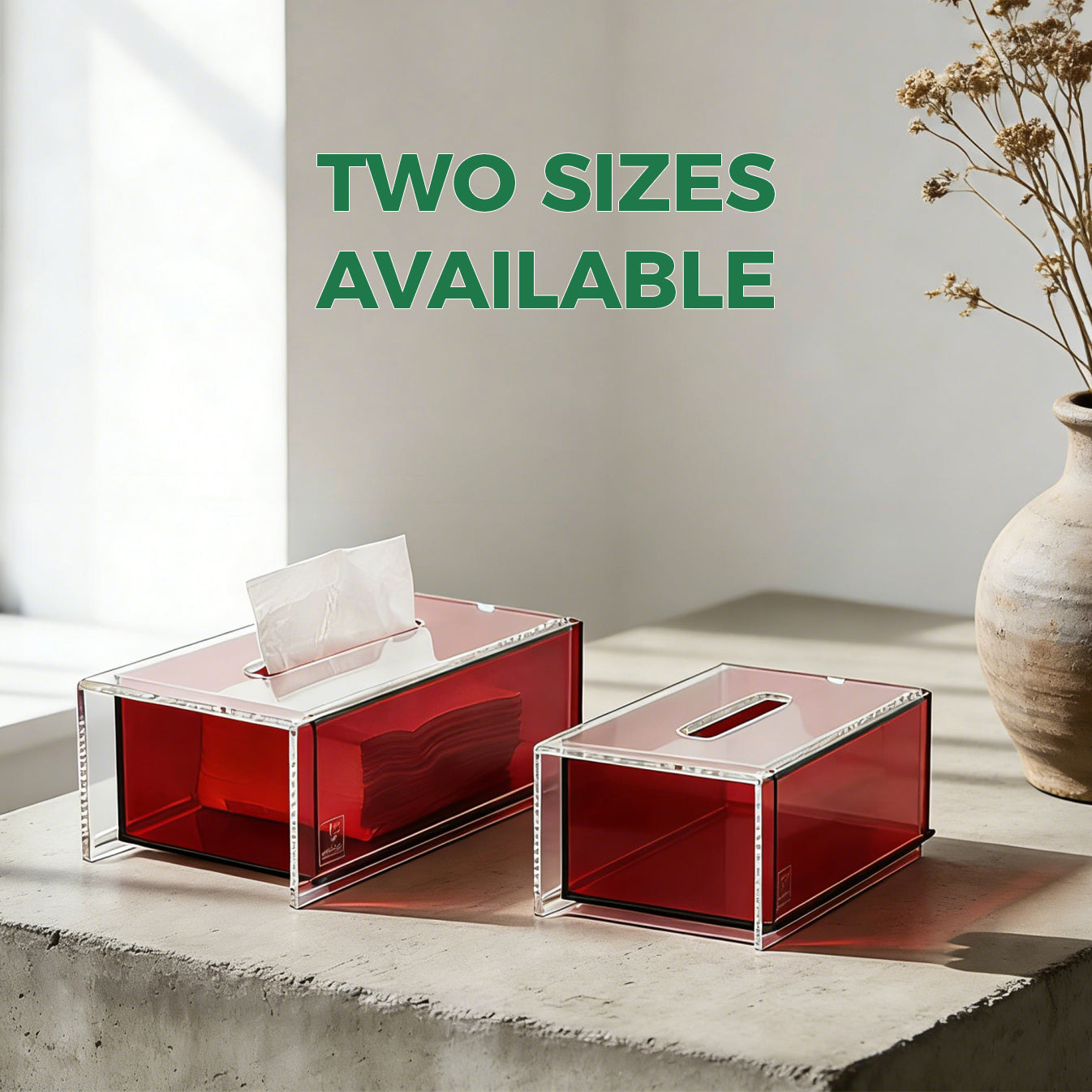 AIMOLLY Clear Acrylic Premium Acrylic Tissue Holder Tissue Box for Office & Home Desktop Storage（AML-HO25-0007/0008）