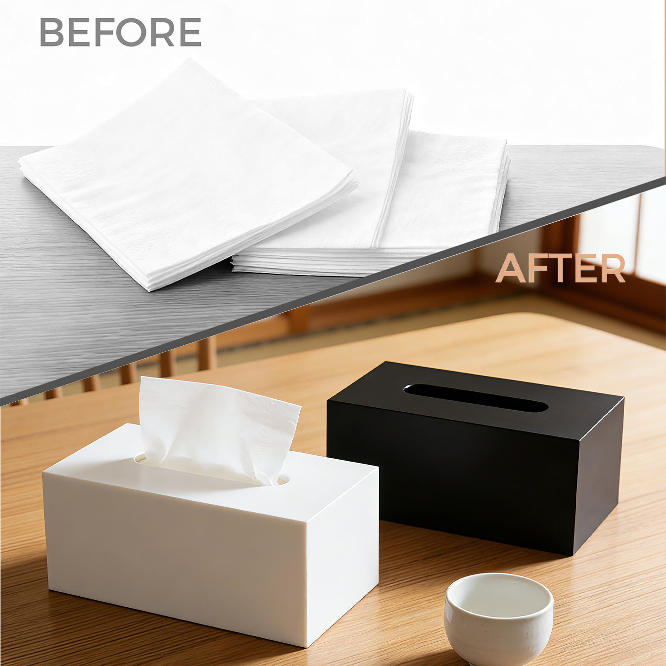 AIMOLLY High-Quality Acrylic Paper Towel Holder - Multi-functional Facial Towel Storage Box (Model: AML-HO25-0009-0010)