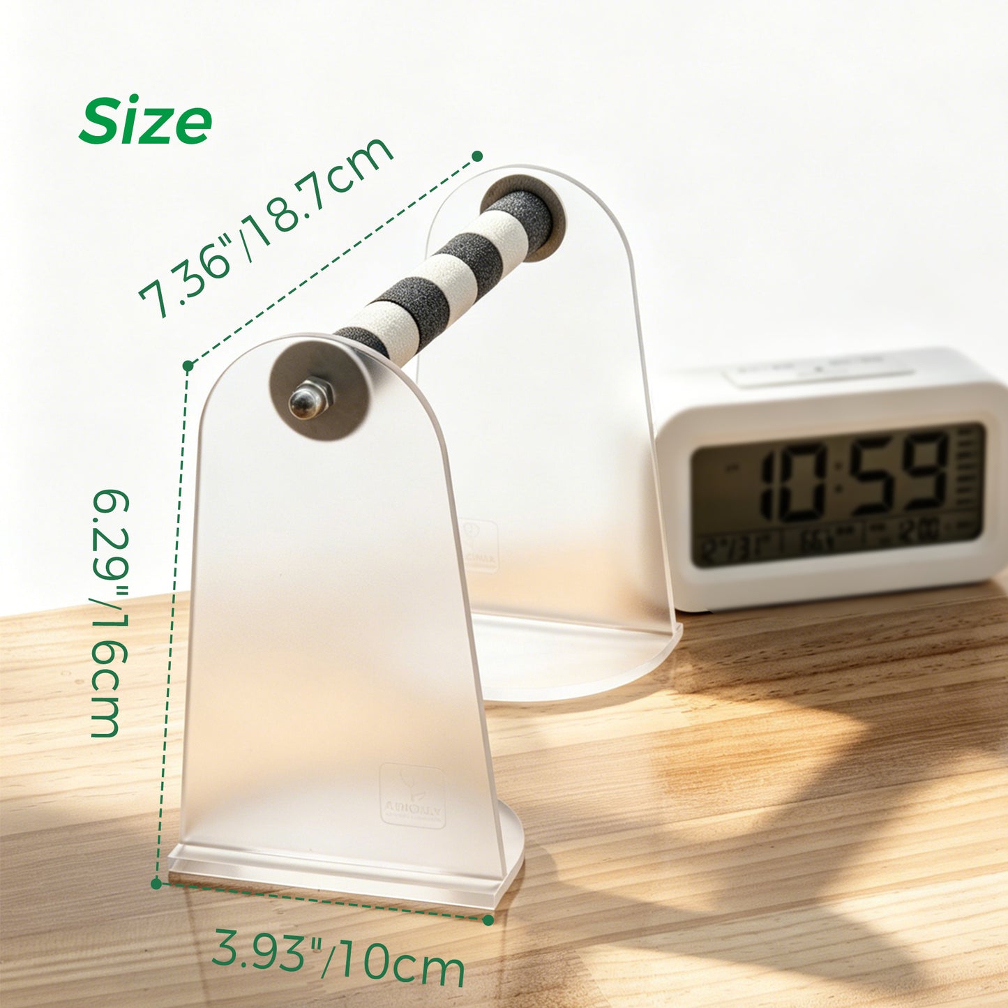 AIMOLLY acrylic Parrot Sand Perch，  Bird perching stand with claw grinding rod, a portable resting station for small birds，AML-PE25-0010/11