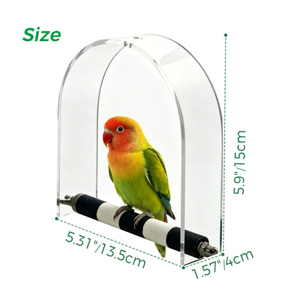 AIMOLLY AcrylicParrot Swing，Acrylic bird perching stand, with a waterproof protective cover, rough-textured parrot scratching perching stand.Model: AML-PE25-0009