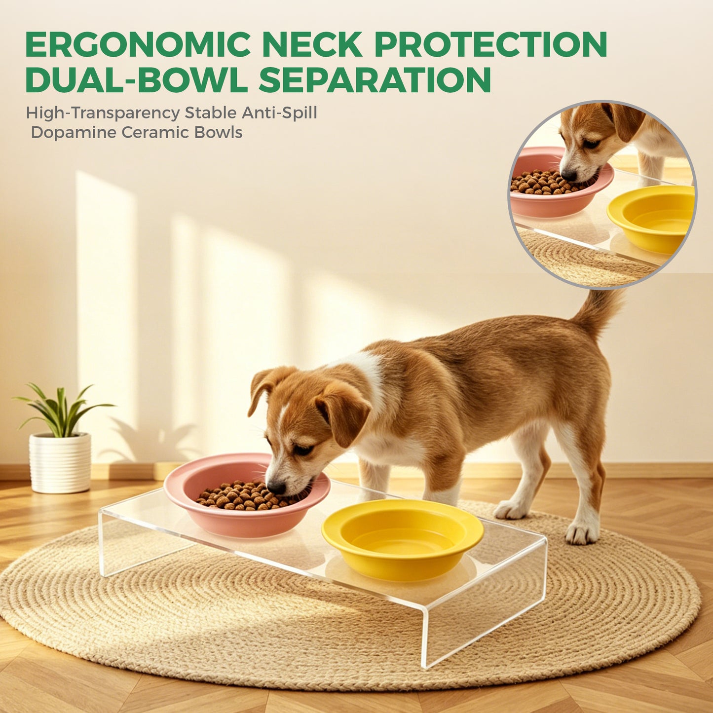 AIMOLLY acrylic  Elevated Dog/Cat Feeder， Elevated Dog/Cat Feeder，AML-PE25-0012/13