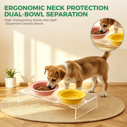AIMOLLY acrylic  Elevated Dog/Cat Feeder， Elevated Dog/Cat Feeder，AML-PE25-0012/13