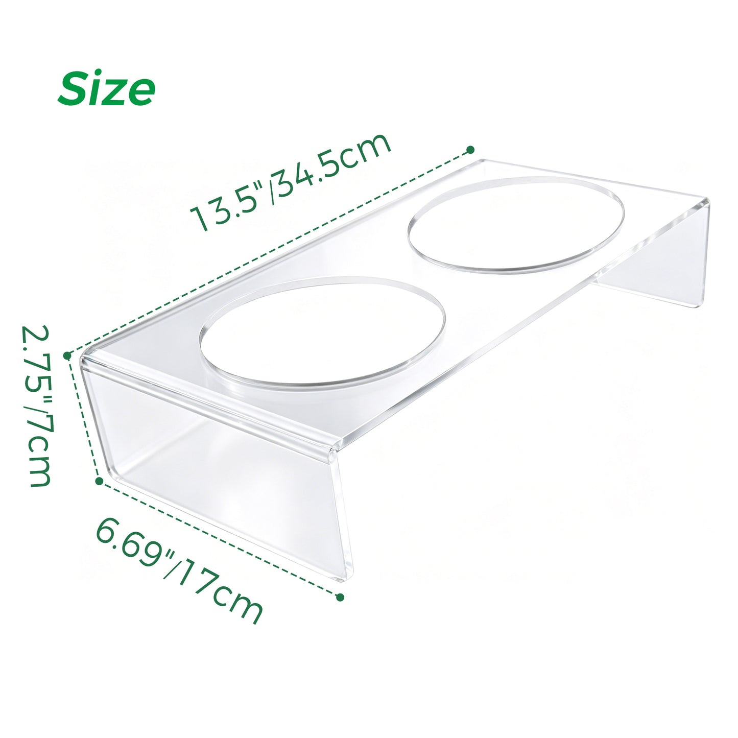 AIMOLLY acrylic  Elevated Dog/Cat Feeder， Elevated Dog/Cat Feeder，AML-PE25-0012/13